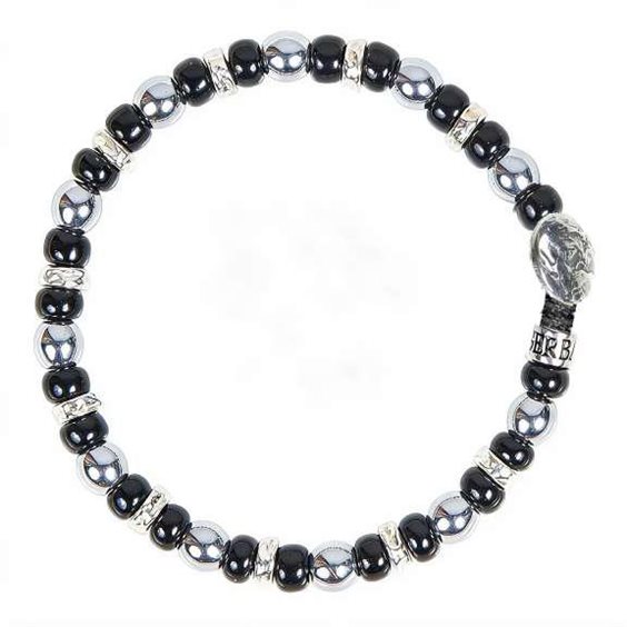 Bracciale Gerba Uomo Lab6mm in Acciaio Pietre dure 190 - 190